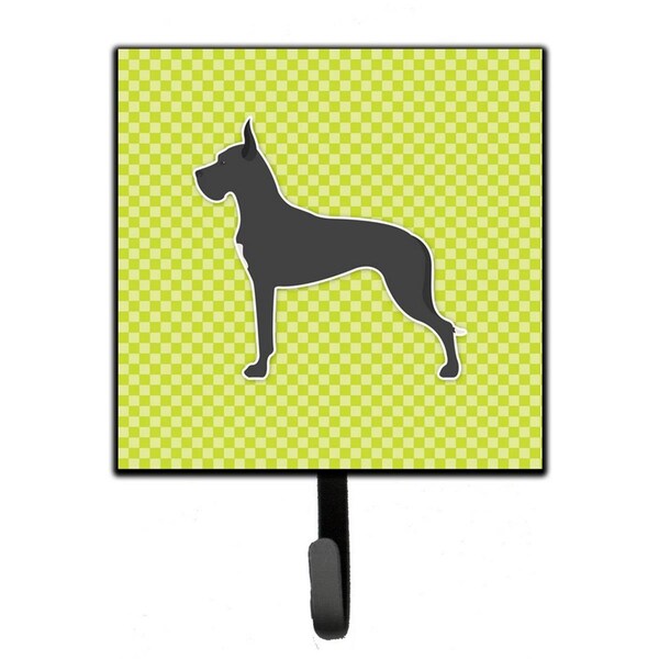 Carolines Treasures Great Dane Checkerboard Green Leash or Key Holder BB3875SH4 - main